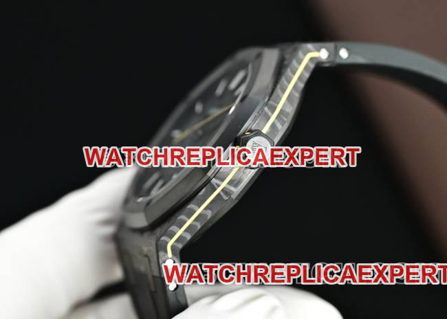 1:1replica watch Royal OakDiW factory Audemars Piguet carbon fiber yellow needle 15500side live photo