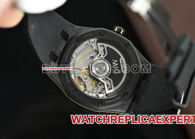 1:1replica watch Royal OakDiW factory Audemars Piguet carbon fiber yellow needle 15500caseback live photo