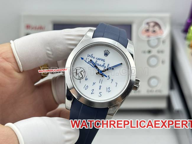 1:1replica watch magnetic type VS FactoryRolexwhite dial rubber type front live photo