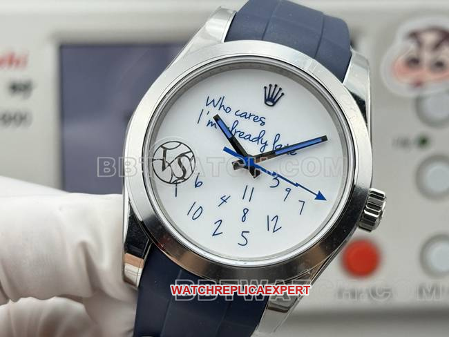 1:1replica watch magnetic type VS FactoryRolexwhite dial rubber type front live photo