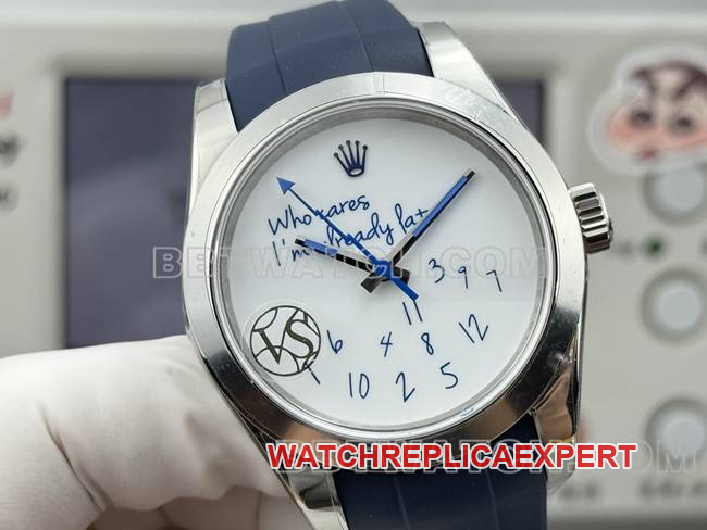 1:1replica watch magnetic type VS FactoryRolexwhite dial rubber type front live photo
