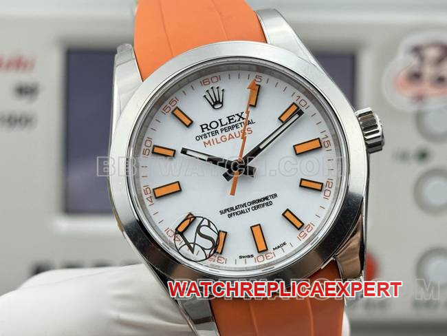 watch magnetic type VS FactoryRolexwhite dial orange rubber model front live photo