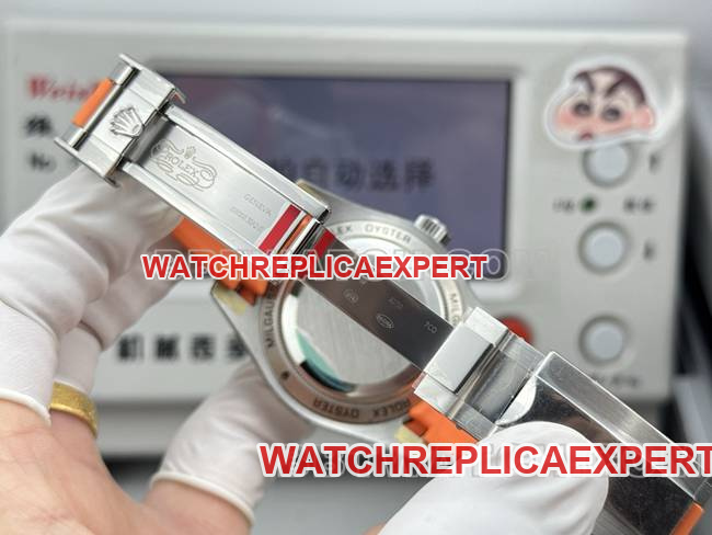 watch magnetic type VS FactoryRolexwhite dial orange rubber model clasplive photos