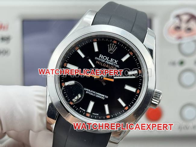 top-tier watch magnetic type VS FactoryRolexblack dial black rubber model front live photo