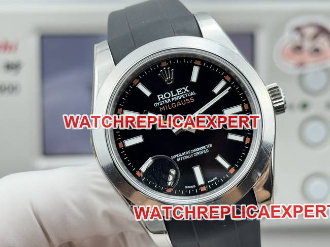 top-tier watch magnetic type VS FactoryRolexblack dial black rubber model front live photo