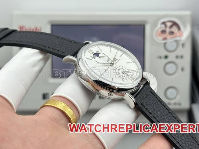 collectible watch Portofino GR factory IWC white dial black leather strap model side live photo