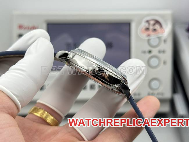 top-tier watch Portofino GR factory IWC blue dial blue leather strap model side live photo