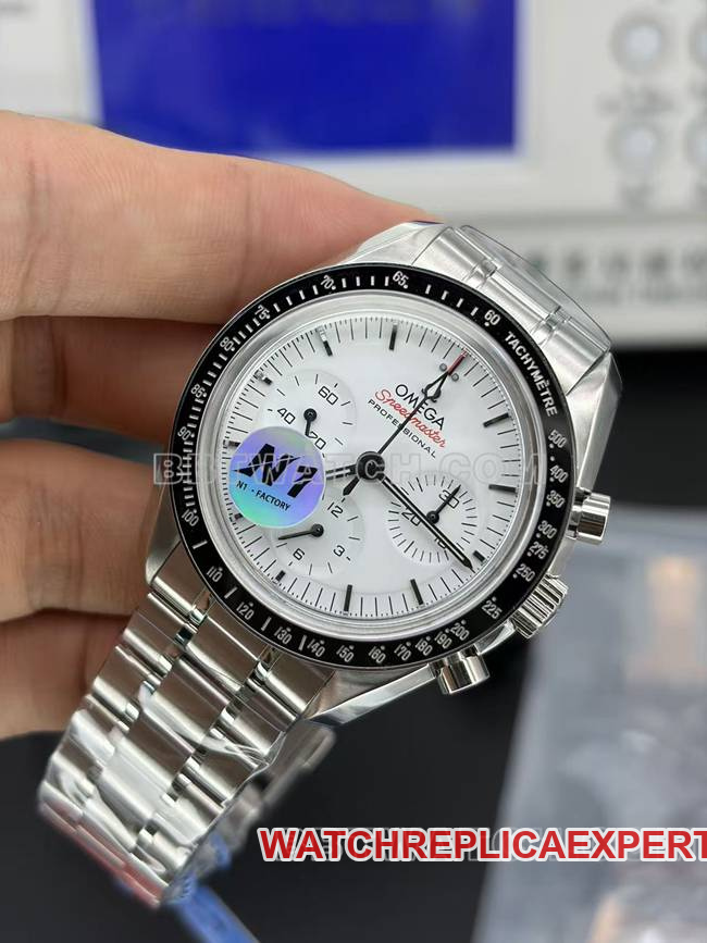 watch Speedmaster N1 factory Omegawhite dialsteel bracelet front live photo
