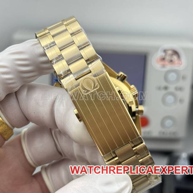 collectible watch Speedmaster N1 factory Omega gold plate yellow goldsteel bracelet bracelet live photos