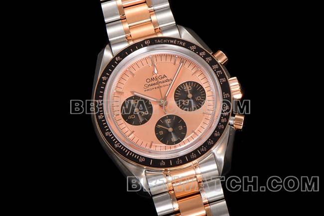 collectible watch Speedmaster N1 factory Omegarose gold interplate gold steel bracelet model front live photo