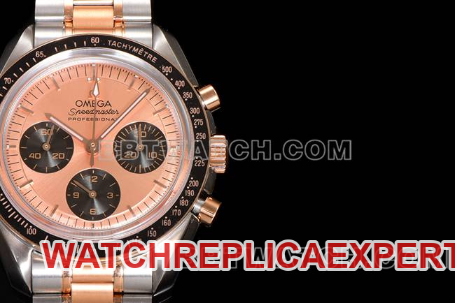 collectible watch Speedmaster N1 factory Omegarose gold interplate gold steel bracelet model front live photo
