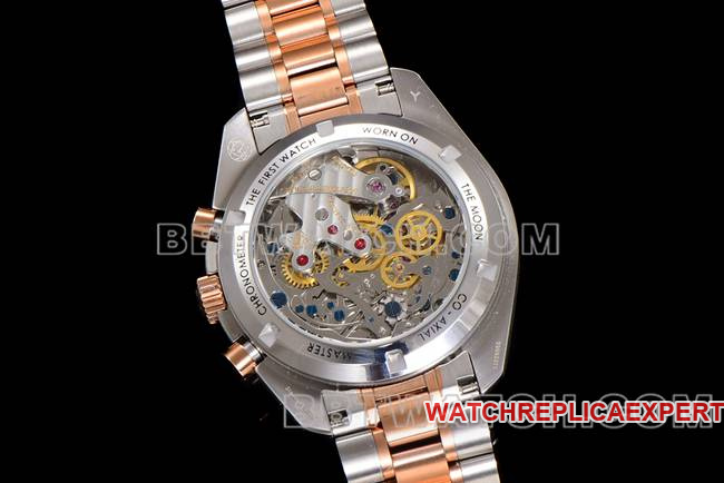 collectible watch Speedmaster N1 factory Omegarose gold interplate gold steel bracelet caseback live photo