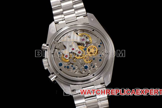 collectible watch N1 factory Speedmaster Omegablack dialsteel bracelet caseback live photo
