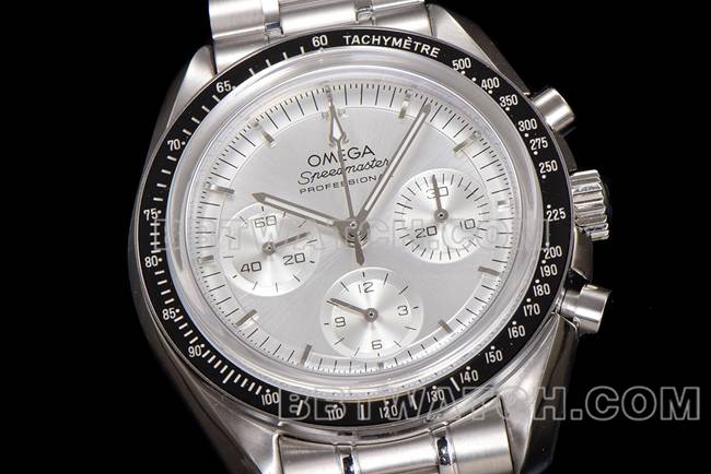 Top collectible watches N1 Factory Speedmaster Omega Silver Plate Steel Strap Model Front Actual Photo