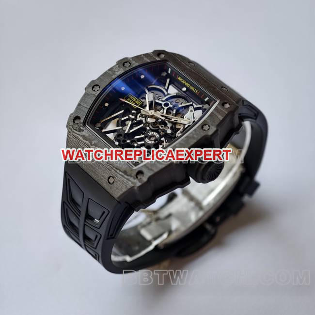 collectible watch RM35-02 UMI factory Richard Mille black shell black belt front live photo