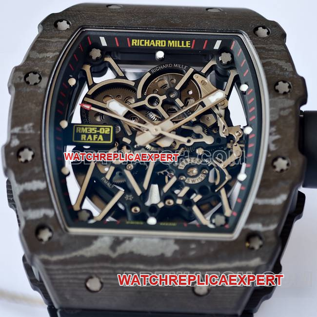 collectible watch RM35-02 UMI factory Richard Mille black shell black belt front live photo