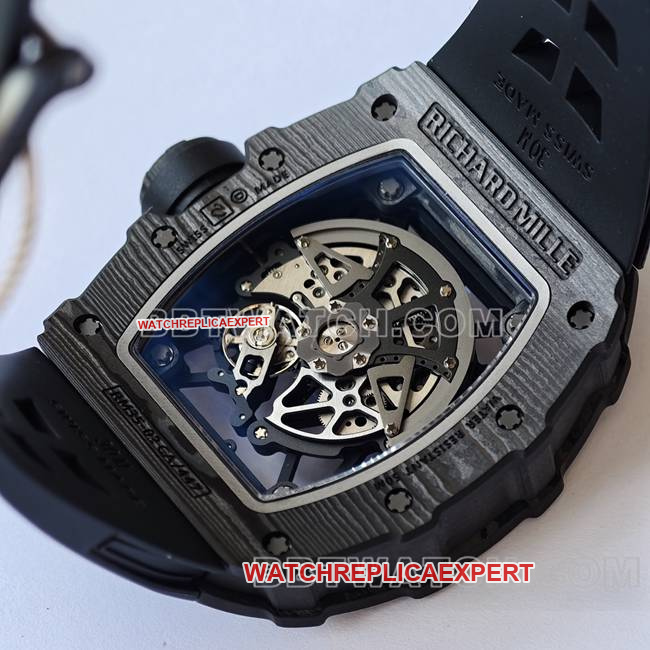 collectible watch RM35-02 UMI factory Richard Mille black shell black belt caseback live photo
