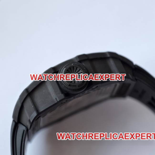 collectible watch RM35-02 UMI factory Richard Mille black shell black belt side live photo