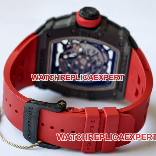 top-tier watch RM35-02 UMI factory Richard Mille black shell red strap braceletlive photos