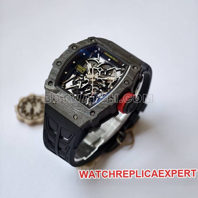 collectible watch RM35-02 UMI factory Richard Mille black shell black belt front live photo