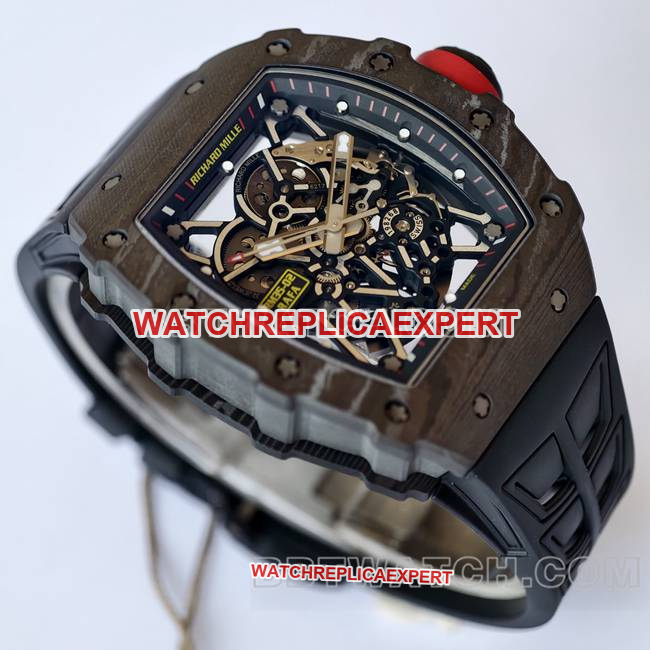 collectible watch RM35-02 UMI factory Richard Mille black shell black belt front live photo