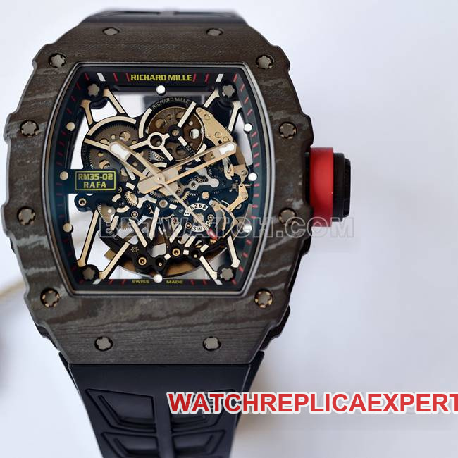 collectible watch RM35-02 UMI factory Richard Mille black shell black belt front live photo