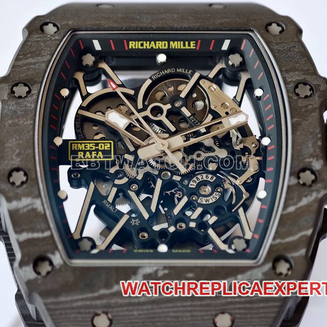 collectible watch RM35-02 UMI factory Richard Mille black shell black belt front live photo