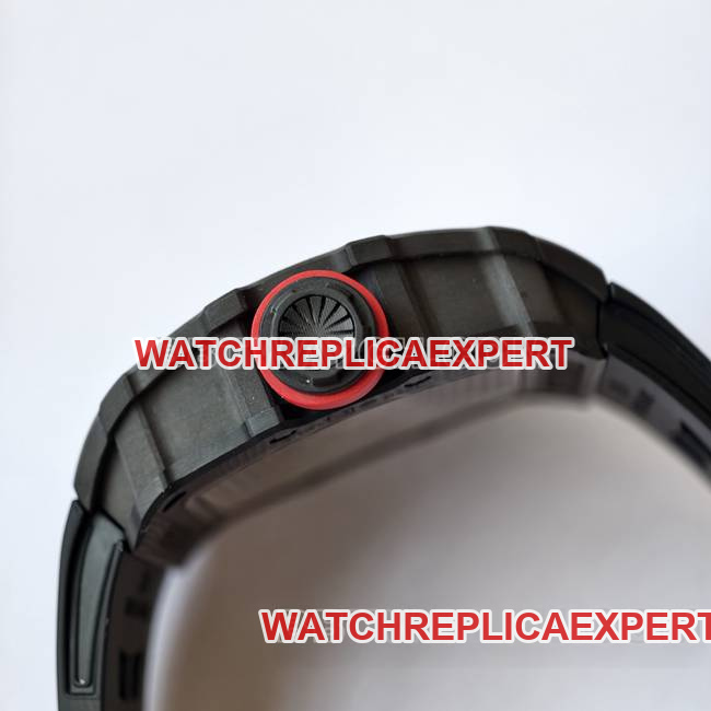 collectible watch RM35-02 UMI factory Richard Mille black shell black belt side live photo