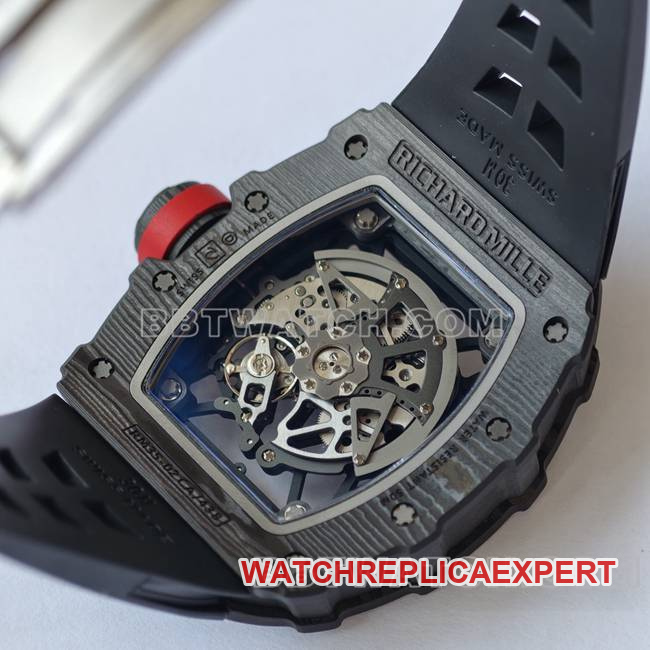 collectible watch RM35-02 UMI factory Richard Mille black shell black belt caseback live photo