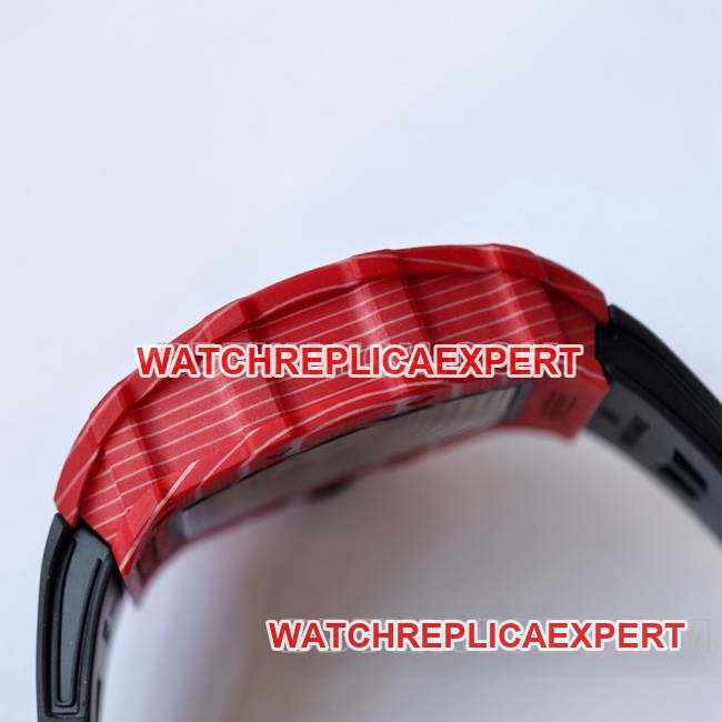1:1replica watch RM35-02 UMI factory Richard Mille red shell black belt side live photo