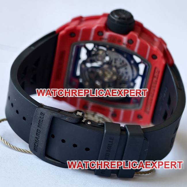 1:1replica watch RM35-02 UMI factory Richard Mille red shell black belt braceletlive photos