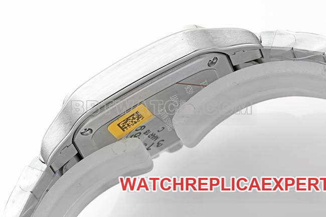 top-tier watch Santos Cartiersilver dialdiamond bezelquartz movementside live photo