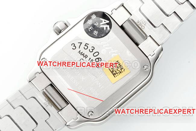 collectible watch Santos Cartiersilver dialquartz movementcaseback live photo