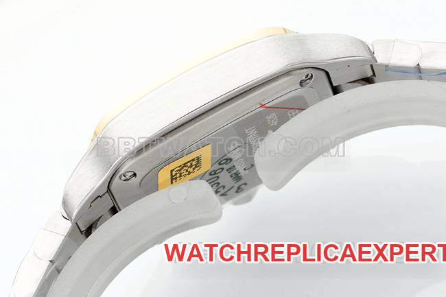1:1replica watch Santos Cartiersilver dialyellow gold set with diamond bezelquartz movementside live photo