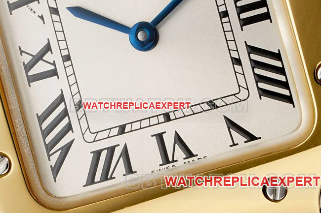 watch Santos Cartiersilver dialyellow gold circle quartz movementfront live photo