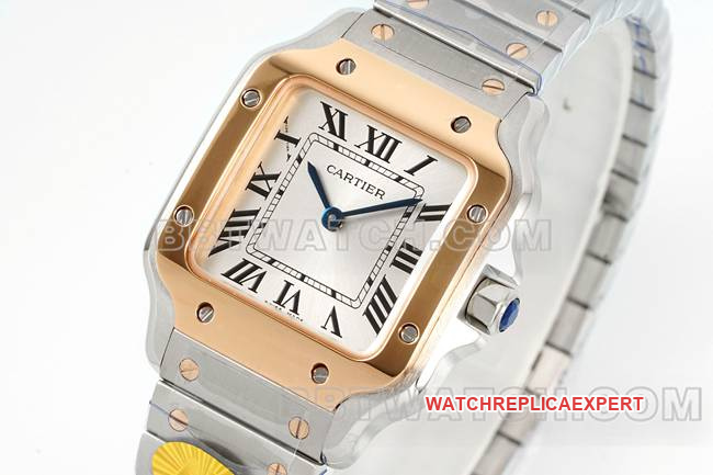 collectible watches sandoz cartiersilver dialrose gold circle quartz movementfront live photo