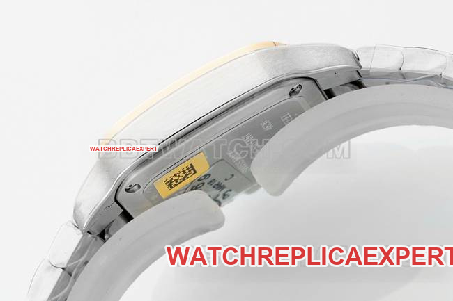 collectible watch Santos Cartiersilver dialrose gold circle quartz movementside live photo