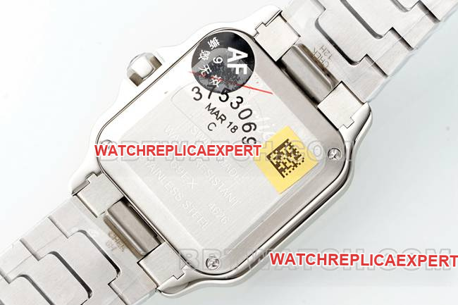 collectible watch Santos Cartiersilver dialrose gold circle quartz movementcaseback live photo