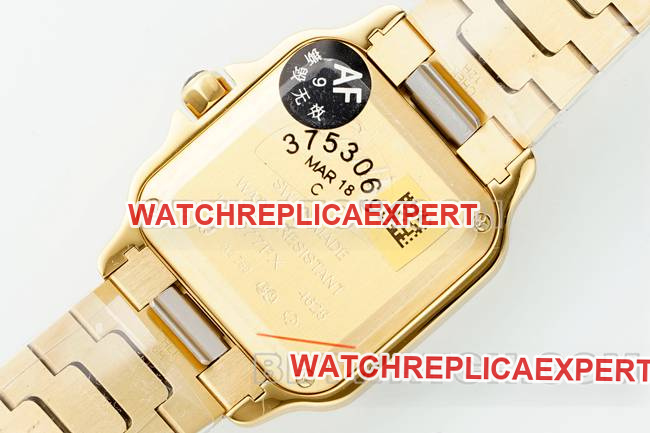 top-tier watch Cartiersilver dial Santos quartz movementyellow goldbraceletcaseback live photo