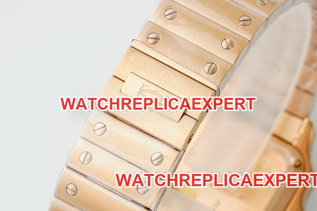 collectible watches Cartiersilver dial Santos quartz movementrose goldbraceletbraceletlive photos