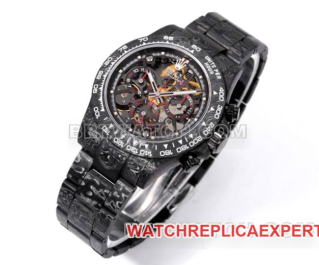 watch TWF factory Rolex Daytona carbon fiber modified custom red front live photo