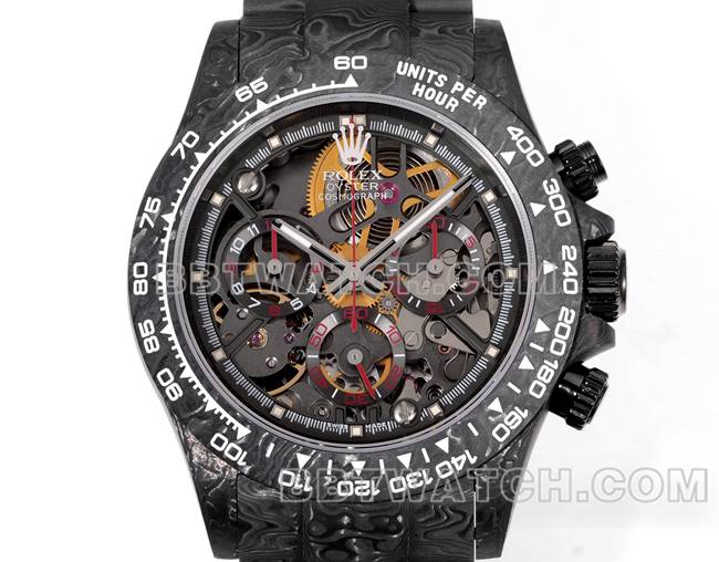 watch TWF factory Rolex Daytona carbon fiber modified custom red front live photo