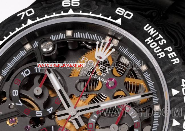 watch TWF factory Rolex Daytona carbon fiber modified custom red front live photo