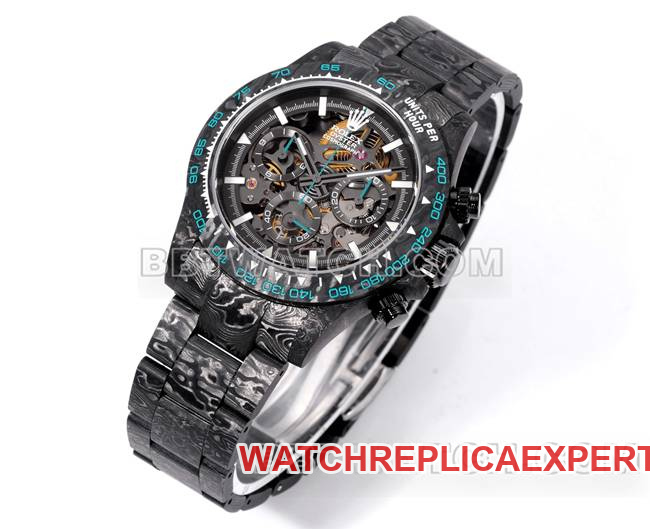 collectible watch TWF factory Rolex Daytona carbon fiber modified custom green front live photo