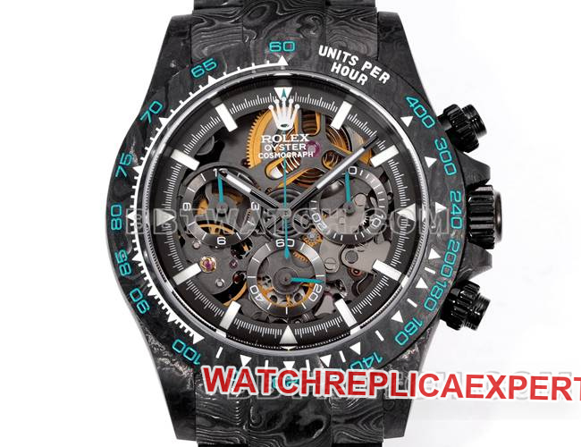 collectible watch TWF factory Rolex Daytona carbon fiber modified custom green front live photo