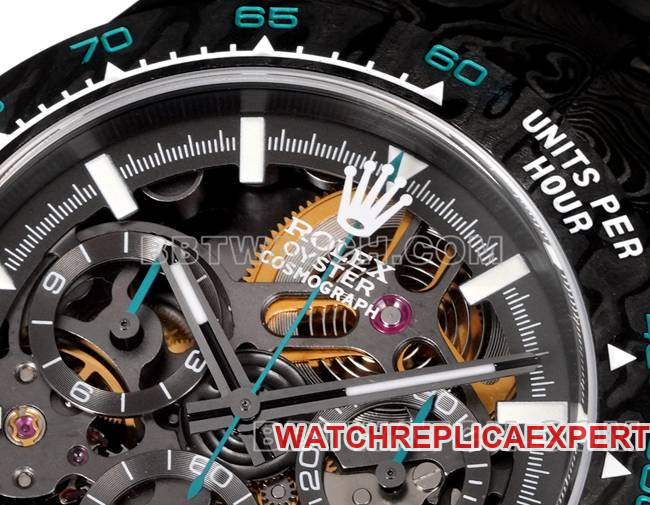 collectible watch TWF factory Rolex Daytona carbon fiber modified custom green front live photo