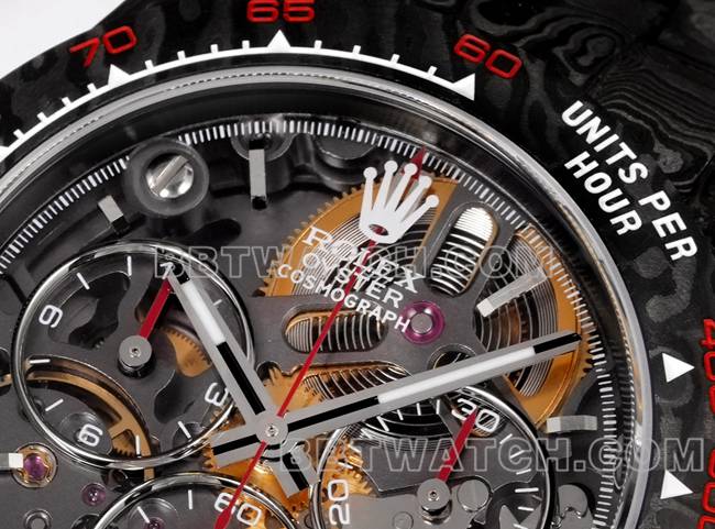top-tier watch TWF factory Rolex Daytona carbon fiber modified custom red front live photo
