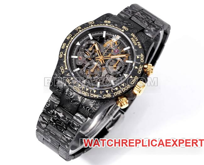 collectible watches Ditonner TWF factory Rolex carbon fiber gold 4802 movement front actual photo