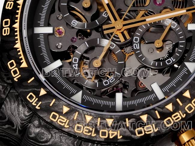 collectible watches Ditonner TWF factory Rolex carbon fiber gold 4802 movement front actual photo