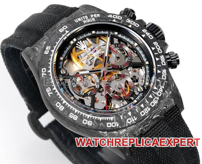 collectible watch DaytonaTW factory Rolexblack dial black nylon braceletfront live photo